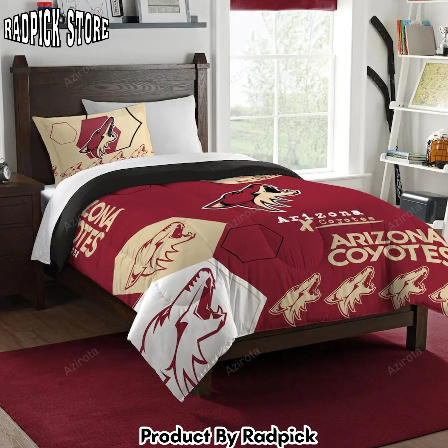 Radpick arizona coyotes bedding set v3 rp3278686